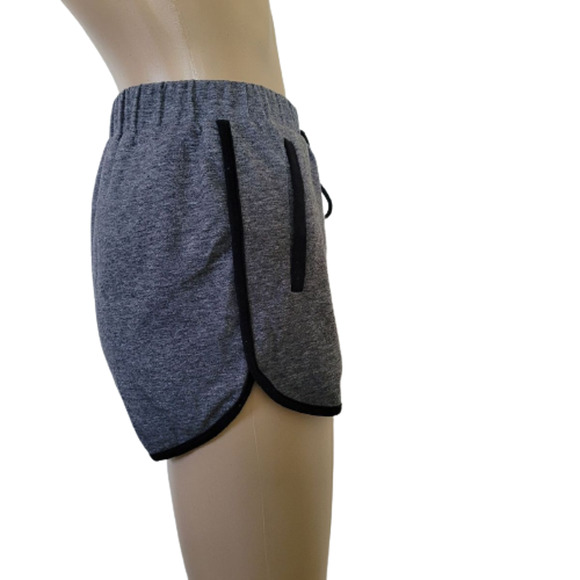Shein Gray Pull-On High-Rise Drawstring Athletic Running Shorts Size 2 - Picture 3 of 7